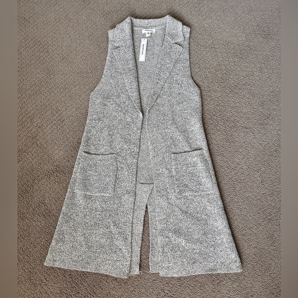Monteau Women’s Beige Long Vest